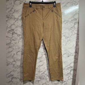 Lauren Ralph Lauren Pants women size 8 Dark Khaki Zipper Pockets